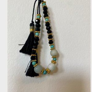 Real Gemstone and Gold Beaded Bracelet